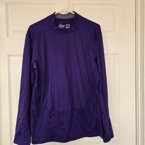 Nike Men's Pro Combat Dri Fit LS Shirt Fitted‎ with Hyperwarm Shield Purple Sz L